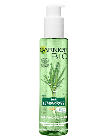 3600542196918 Garnier Bio Lemongrass Purifying Gel Wash 150ml front 373x488px desktop verso
